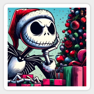 Elevate Your Holidays: Unique Jack Skellington Christmas Art for a Whimsical Celebration! Magnet